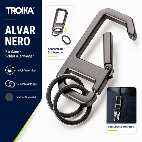 Troika alvar nero karabiner - nero,