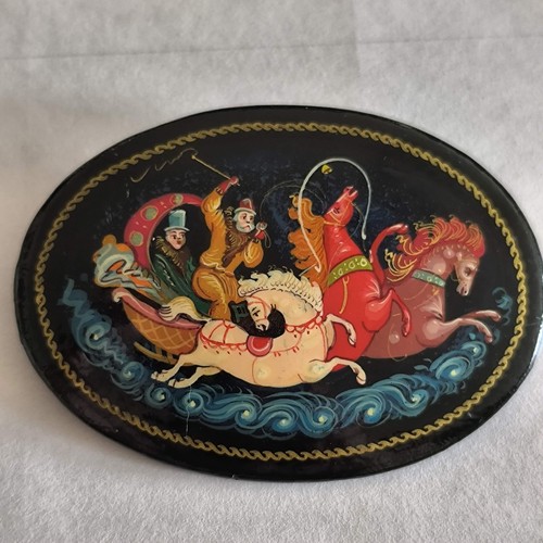 Brosche russische lackmalerei - russische,